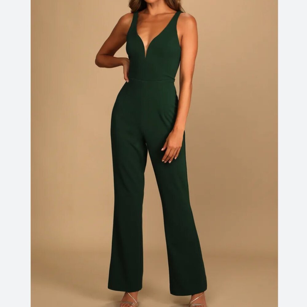 Lulu's Dark Green Jumpsuit